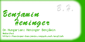 benjamin heninger business card